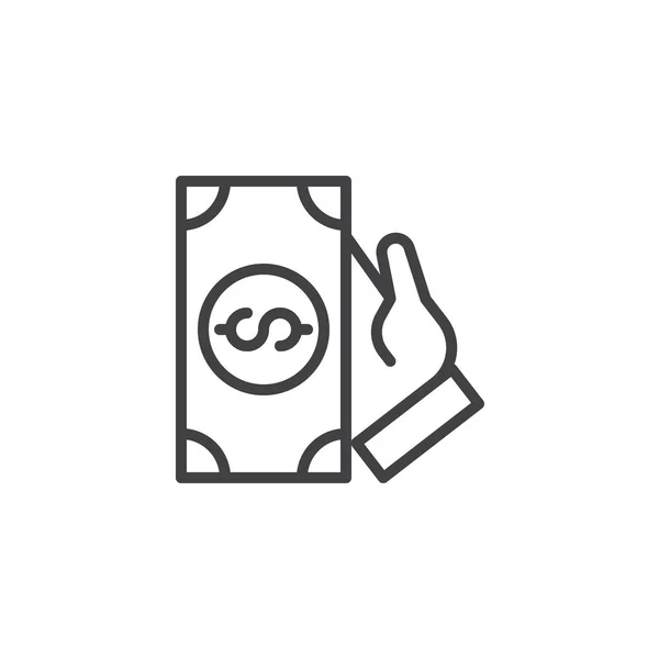 Kezét tartsa dollár pénz szerkezeti ikon — Stock Vector