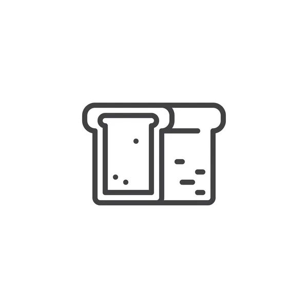 Значок Контура Сэндвич Хлеба Знак Стиля Мобильной Концепции Веб Дизайна — стоковый вектор
