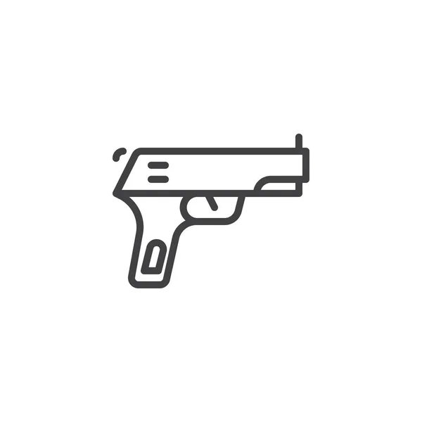 Пістолет-кулемет значок контуру — стоковий вектор