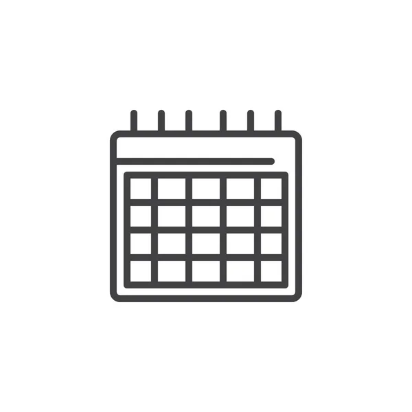Icona del contorno pagina calendario — Vettoriale Stock