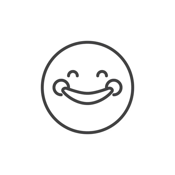 Happy Smiley Emoji icône contour — Image vectorielle