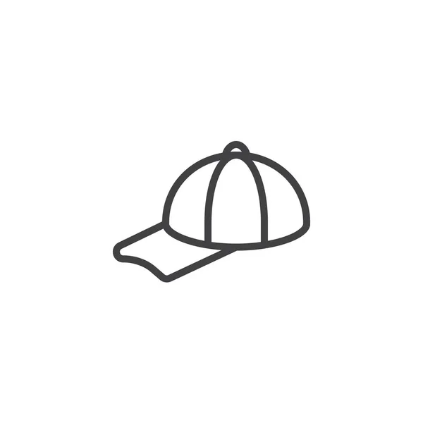 Baseball Cap Osnovy Ikona Lineární Styl Znak Pro Mobilní Koncepce — Stockový vektor