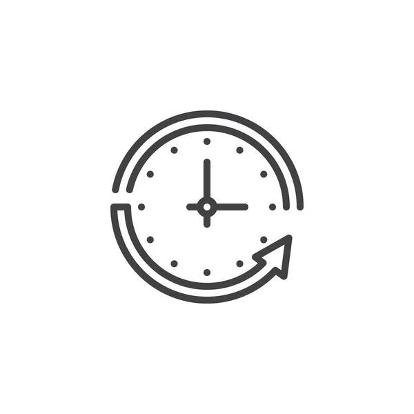 Reloj Flecha Circular Icono Del Contorno Signo Estilo Lineal Para — Archivo Imágenes Vectoriales