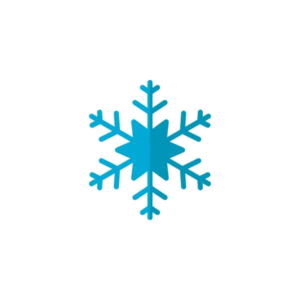 Blauwe Sneeuwvlok Platte Pictogram Vector Teken Kleurrijke Pictogram Geïsoleerd Wit — Stockvector