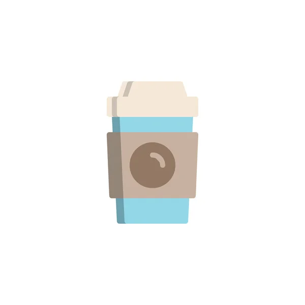 Kant-en klaarmaaltijden om koffie kopje plat pictogram — Stockvector