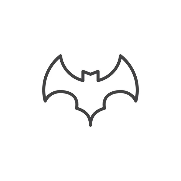 万圣节蝙蝠轮廓图标 线性风格符号的移动概念和网页设计 飞蝙蝠简单的线矢量图标 徽标插图 像素完美矢量图形 — 图库矢量图片