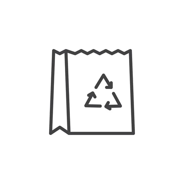 Recycle tas overzicht pictogram — Stockvector