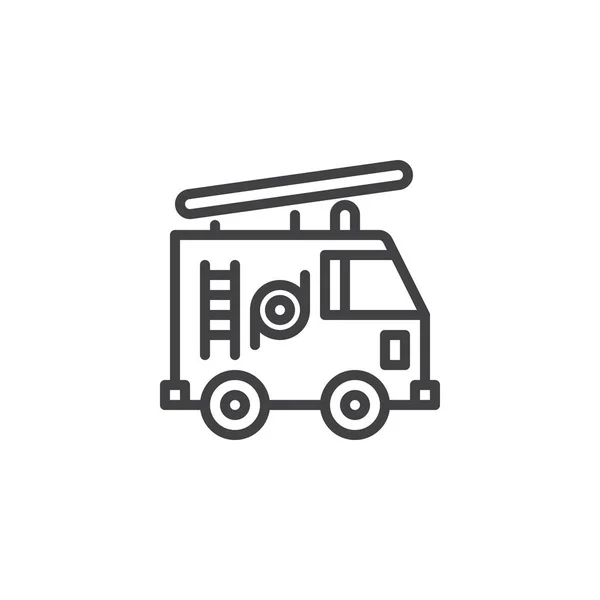 Fire truck ikonę konturu — Wektor stockowy