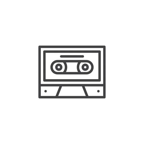 Icône de contour cassette audio — Image vectorielle
