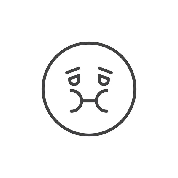 Sick emoticon outline icon — Stock Vector