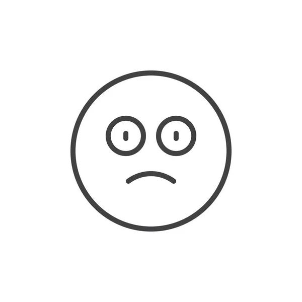 Sürpriz yüz emoji anahat simgesi — Stok Vektör