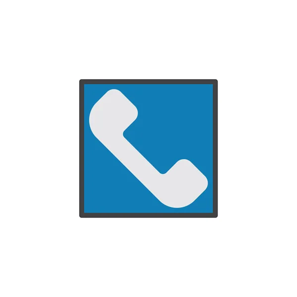 Плоская Иконка Телефона Векторный Знак Красочная Пиктограмма Выделенная Белом Символ — стоковый вектор