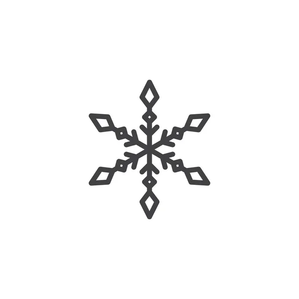 Snowflake Outline Icon Linear Style Sign Mobile Concept Web Design — Stock Vector