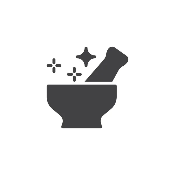 Mortero Mágico Icono Vector Pestle Signo Plano Lleno Para Concepto — Vector de stock