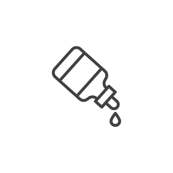 Ikon Uraian Botol Dropper Tanda Gaya Linier Untuk Konsep Mobile - Stok Vektor
