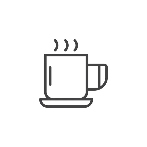 Значок контура чашки кофе — стоковый вектор