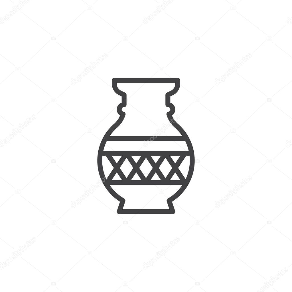 Beautiful vase outline icon. linear style sign for mobile concept and web design. Decoration simple line vector icon. Symbol, logo illustration. Pixel perfect vector graphics