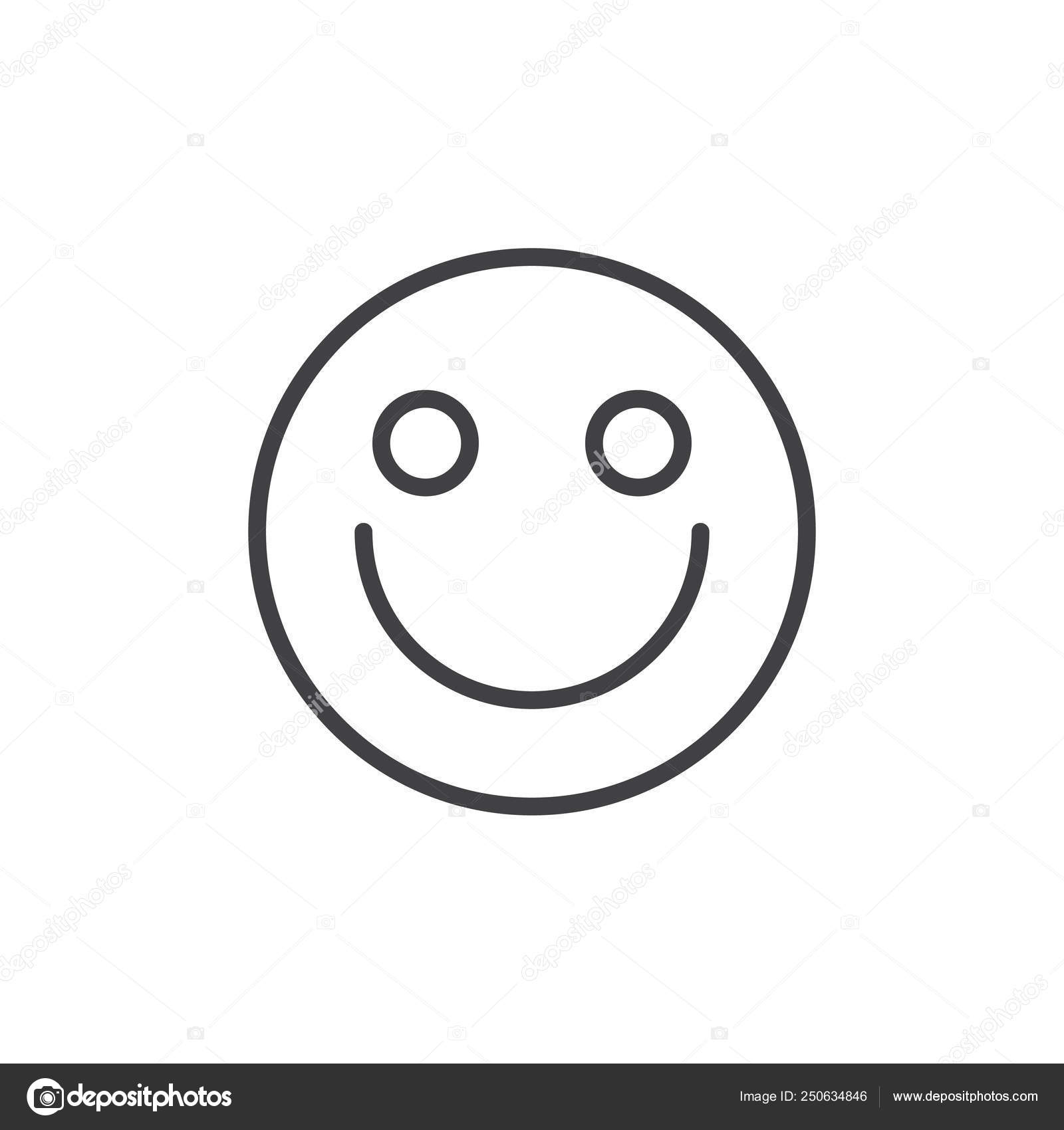概要アイコンを笑顔します 携帯電話の概念と Web デザインの直線的なスタイルの標識です 幸せ顔文字シンプル ラインのベクトルのアイコン シンボル ロゴの図 ピクセル完璧なベクトル グラフィック ストックベクター C Avicons