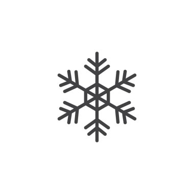 Kar tanesi anahat simgesi. Mobil kavramı ve web tasarım için doğrusal stili işaret. Satırı vektör simgesi dondur. Kar sembolü, logo illüstrasyon. Vektör grafikleri