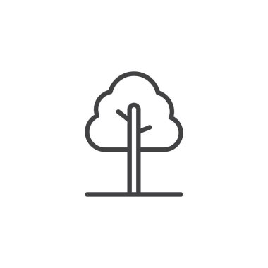 Akçaağaç ağaç anahat simgesi. Mobil kavramı ve web tasarım için doğrusal stili işaret. Bahçe ağaç basit çizgi vektör simgesi. Sembol, logo illüstrasyon. Piksel mükemmel vektör grafikleri