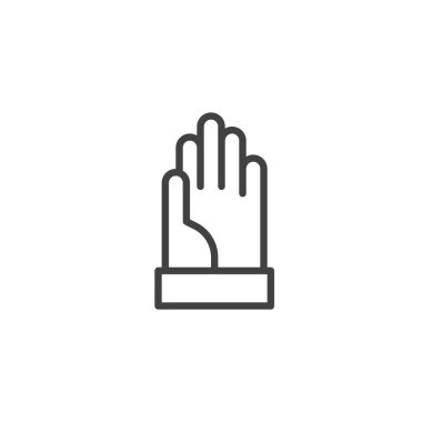 El anahat simgesi. Mobil kavramı ve web tasarım için doğrusal stili işaret. Palm basit çizgi vektör simgesi. Sembol, logo illüstrasyon. Piksel mükemmel vektör grafikleri