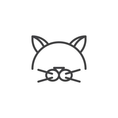 Kedi maskesi anahat simgesini