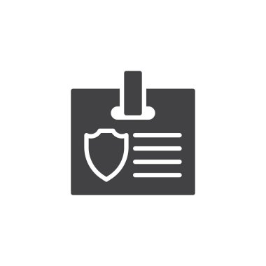 Polis kimlik kartı vektör simgesi. Mobil kavramı ve web tasarım için düz işareti dolu. Şerif rozeti basit katı simgesi. Sembol, logo illüstrasyon. Piksel mükemmel vektör grafikleri