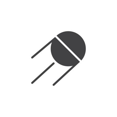 Uzay uydu vektör simgesi. Mobil kavramı ve web tasarım için düz işareti dolu. Sputnik basit katı simgesi. Sembol, logo illüstrasyon. Piksel mükemmel vektör grafikleri