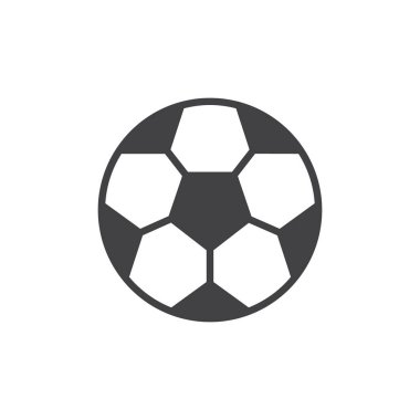 Futbol topu vektör simgesi. Mobil kavramı ve web tasarım için düz işareti dolu. Futbol topu basit katı simgesi. Sembol, logo illüstrasyon. Piksel mükemmel vektör grafikleri