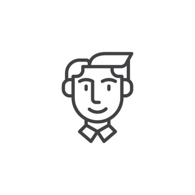 Mutlu adam yüz anahat simgesi