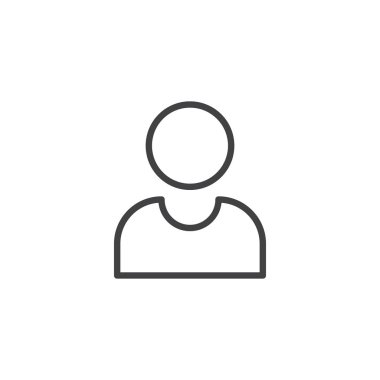 Kullanıcı profili anahat simgesi. Mobil kavramı ve web tasarım için doğrusal stili işaret. Kişi avatar basit çizgi vektör simgesi. Sembol, logo illüstrasyon. Piksel mükemmel vektör grafikleri