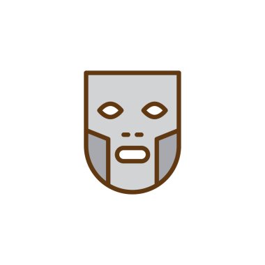 Yüz maskesi anahat simgesini dolu