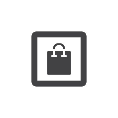 Alışveriş çantası düğme vektör simgesi