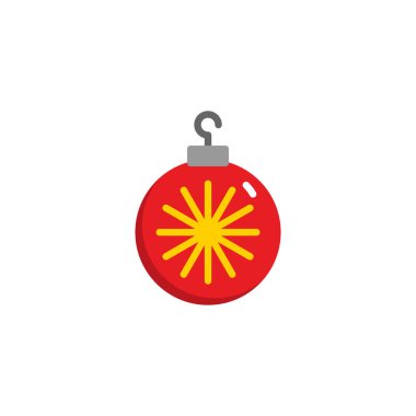 Noel top dekore edilmiş düz simgesi