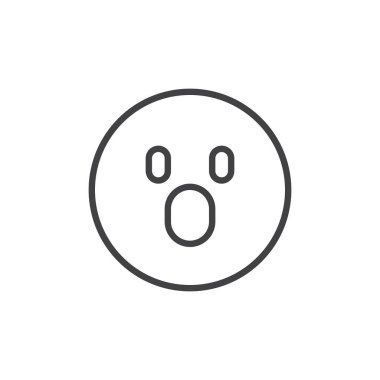 Şok yüz ifade anahat simgesi