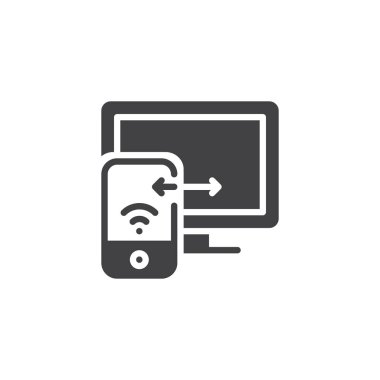 Mobil teknoloji ve aygıtı vektör simgesi. Mobil kavramı ve web tasarım için düz işareti dolu. Smartphone-e doğru sağlam simgesi akarsu tv. Sembol, logo illüstrasyon. Piksel mükemmel vektör grafikleri