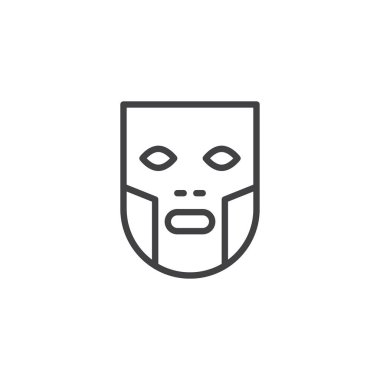 yüz maskesi anahat simgesi.