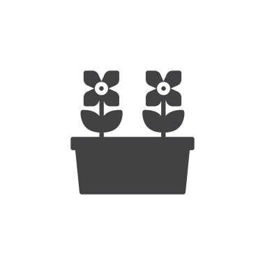 çiçek saksısı vektör simgesi