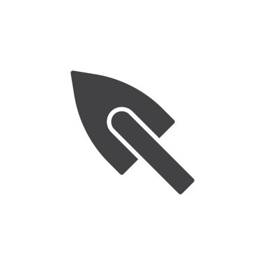 Kürek vektör simgesi. Mobil kavramı ve web tasarım için düz işareti dolu. Bahçe aletleri basit katı simgesi. Maça sembolü, logo illüstrasyon. Piksel mükemmel vektör grafikleri