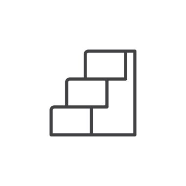 Merdiven anahat simgesi. Mobil kavramı ve web tasarım için doğrusal stili işaret. Merdiven basit çizgi vektör simgesi. Sembol, logo illüstrasyon. Piksel mükemmel vektör grafikleri