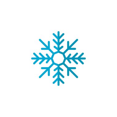 Mavi kar tanesi düz kutsal kişilerin resmi, vektör işareti, renkli sembol üzerinde beyaz izole. Kar kış sembolü, logo illüstrasyon. Düz stil tasarım