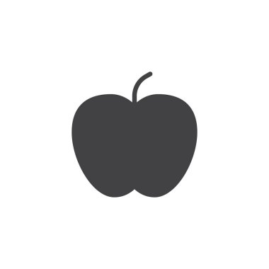 Elma vektör simgesi. Mobil kavramı ve web tasarım için düz işareti dolu. Sağlıklı meyve basit katı simgesi. Sembol, logo illüstrasyon. Piksel mükemmel vektör grafikleri