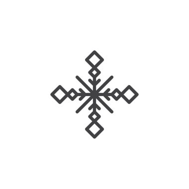 Kar tanesi anahat simgesi. Mobil kavramı ve web tasarım için doğrusal stili işaret. Satırı vektör simgesi dondur. Kar sembolü, logo illüstrasyon. Vektör grafikleri