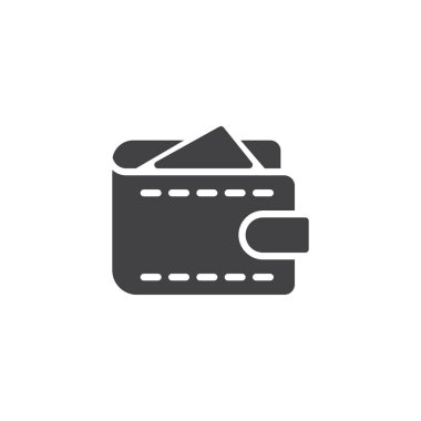 M-cüzdan para vektör simgesi olan. Mobil kavramı ve web tasarım için düz işareti dolu. Nakit para basit katı simgesi. Sembol, logo illüstrasyon. Piksel mükemmel vektör grafikleri