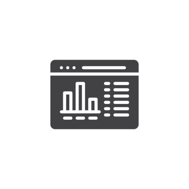 Tarayıcı istatistikleri vektör simgesi. Mobil kavramı ve web tasarım için düz işareti dolu. Web sitesi trafik basit katı simge. Sembol, logo illüstrasyon. Piksel mükemmel vektör grafikleri
