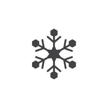 Kar tanesi vektör simgesi. Mobil kavramı ve web tasarım için düz işareti dolu. Kar katı simgesi. Soğuk sembol, logo illüstrasyon. Piksel mükemmel vektör grafikleri