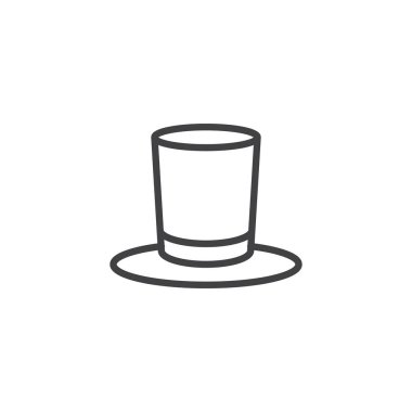 Silindir şapka anahat simgesini