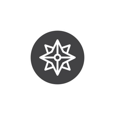 Rüzgar gülü vektör simgesi. Mobil kavramı ve web tasarım için düz işareti dolu. Gül pusula basit katı simgesini. Sembol, logo illüstrasyon. Piksel mükemmel vektör grafikleri