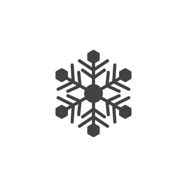 Kar tanesi vektör simgesi. Mobil kavramı ve web tasarım için düz işareti dolu. Katı simgesi dondur. Sembol, logo illüstrasyon. Piksel mükemmel vektör grafikleri