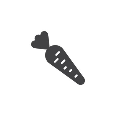 Havuç vektör simgesi. Mobil kavramı ve web tasarım için düz işareti dolu. Sebze basit katı simgesi. Sembol, logo illüstrasyon. Piksel mükemmel vektör grafikleri